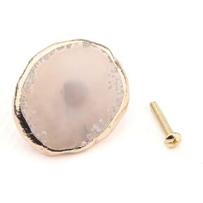 1PCS Natural 5-9cm Agate Irregular Crystal Cabinet Knob Drawer Wardrobe PullBrass Handle(Purple,2 Pieces) in Kuwait