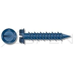 (2000pcs) 3/16 X 2-3/4 Slot Indented Hex Washer Head Concrete Screws, (Bulk/Wholesale Carton - Blue - Ships Free in USA in Kuwait