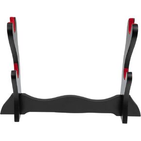 منظم حامل عرض الفلوت الخشبي لسطح المكتب مع رف من طبقتين لأدوات الرياح المنزلية وحامل تخزين السيوف in Kuwait