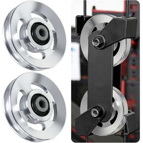 BESTEEL 6pcs 90mm Universal Aluminum Pulley Wheel for Gym Equipment, Silent Cable Machine Replacement Part,Heavy Duty Undeformable Fitness Aluminum Alloy Bearing Gym Pulley Wheel for Home Gym (Silver) in Kuwait
