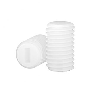 M5 x 8mm Slotted Head Set Screws, Plastic Headless Grub Screws White Nylon, Metric, 100Pcs in Kuwait