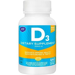 berkley jensen High Potency Vitamin D3 2000IU (50 mcg) Supplement (640 - Count), Supports Teeth, Muscle, Immune Function, and Bone Health, Non-GMO, Gluten Free, Men and Women in Kuwait