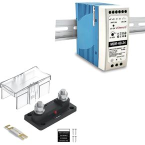 Bundle of MDR-60-24 DIN Rail Power Supply & 300A Fuse Box in Kuwait