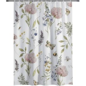 ستارة حمام على شكل نحلة الكوبية مع خطافات، ستارة دش أنيقة مقاومة للماء للصيف، ستائر دش ممتعة للعطلات من القماش قابلة للغسل للحمام لحوض الاستحمام ديكور جميل 68 × 72 بوصة in Kuwait