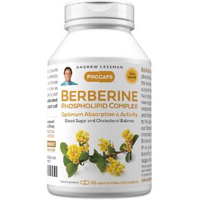 ANDREW LESSMAN Berberine Phospholipid Complex 60 Capsules - Barberry Root Extract. Small Easy to Swallow Capsules in Saudi Arabia