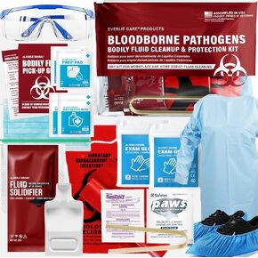 Bodily Fluid Cleanup OSHA Compliant Bloodborne Pathogens Spill Kit Body Protection PPE from Exposure to Blood Vomit and Other potentially infectious Materials (1 Pack) in Kuwait