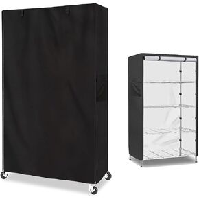 Storage Shelf Cover, Waterproof Dustproof Shelving Unit Protector, Fits 48"Wx20"Dx72"H, With Zipper, Black (Cover Only) in Kuwait