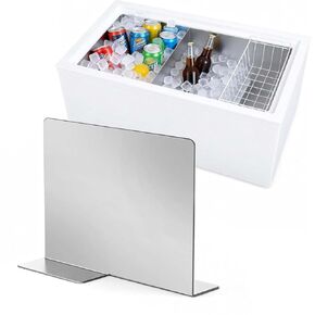 12"H Stainless Steel Commercial Ice Bin Divider Partition - 14.5" L x 5" D, Heavy Duty Resistant Organizer for Bar Ice Bins (Removable, Two-Section Design) in Kuwait