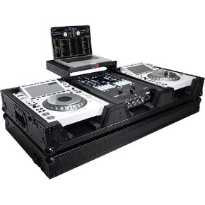 ProX XS-CDM3000WLTBL DJ Coffin Case for Pioneer 2X CDJ-3000 CD and DJM-900NXS2 Mixer W/Wheels & Laptop Shelf (Black on Black) in Kuwait