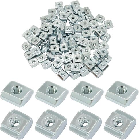 100-Pack 2020 Series M4 Sliding T Nuts, Metric M4 Thread Slide in T-Nuts​ for 6mm T-Slot 20x20 Aluminum Extrusion Profiles, Silver in Saudi Arabia