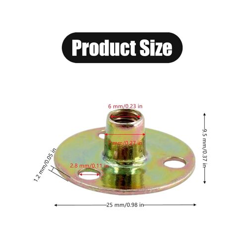 30 PCS 1/4"-20 Brad Hole Tee Nut Sturdy Hardware Screw Base T-Nuts Furniture Hardware Flange Insert Female Thread Carbon Steel T-Nut in Kuwait