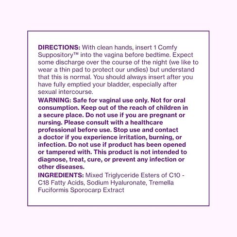 تحميلة لوف ويلنس كومفي | تحميلة مرطبة للمهبل | خالي من الهرمونات مع حمض الهيالورونيك وفطر التريميلا لدعم جفاف المهبل | 10 عدد in Kuwait