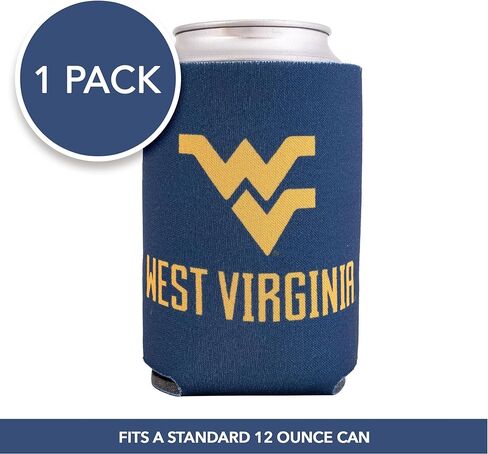 Desert Cactus West Virginia University Can Insulator WVU Mountaineers Beverage Cooler 1 Pack Foam 12oz Can Holder Single Sided (Design A) in Saudi Arabia