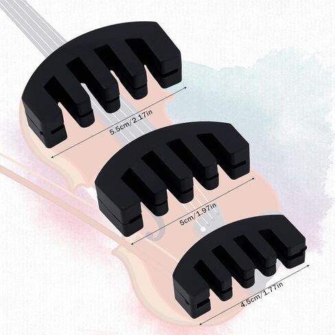 3pcs Violin Mutes, 3 Sizes Premium Hard Plastic Claw Style Violin Mutes Practical Musical Instrument Accessories Cello Viola Silencer Suitable for Daily Practice and Performance (Black) in Saudi Arabia