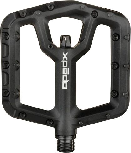 دواسات مسطحة XPEDO ترايدنت | هيكل من الألومنيوم المطروق 6061، عمود دوران كرومولي، ملف تعريف رفيع للغاية 10 مم، 48 دبوسًا، زوج 350 جم - مثالي لسباقات MTB، والانحدار، والقفز على الأوساخ in Kuwait