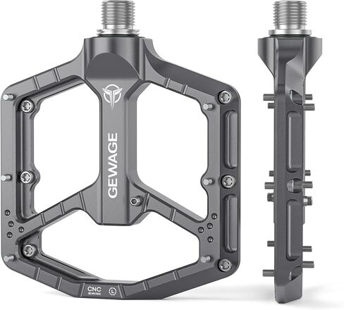 Mountain Bike Pedals, Aluminum Alloy Flat Platform MTB Pedals with Sealed Bearings and Anti-Slip Pins, 9/16 Inch Lightweight Bicycle Pedals for MTB BMX Road Bike Hybrid Commuter in Kuwait