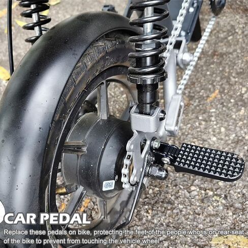 1 Pair Mini Bike Foot Pegs, Universal Foot Rest, Aluminium Alloy Non-Slip Bike Pegs, Folding Rear Pedals for Mountain Bike, Folding Bicycle (Black) in Kuwait