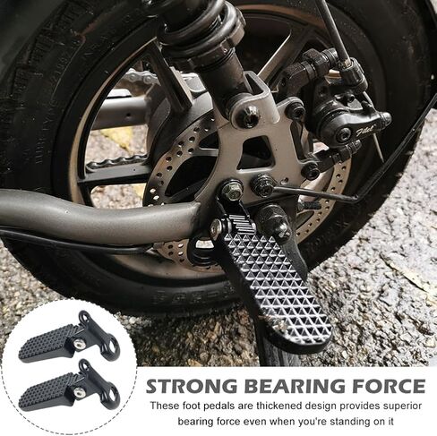 1 Pair Mini Bike Foot Pegs, Universal Foot Rest, Aluminium Alloy Non-Slip Bike Pegs, Folding Rear Pedals for Mountain Bike, Folding Bicycle (Black) in Kuwait