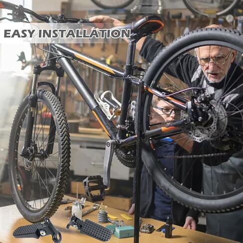 1 Pair Mini Bike Foot Pegs, Universal Foot Rest, Aluminium Alloy Non-Slip Bike Pegs, Folding Rear Pedals for Mountain Bike, Folding Bicycle (Black) in Kuwait