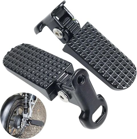 1 Pair Mini Bike Foot Pegs, Universal Foot Rest, Aluminium Alloy Non-Slip Bike Pegs, Folding Rear Pedals for Mountain Bike, Folding Bicycle (Black) in Kuwait