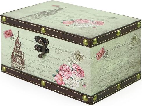 Dreamseden Small Storage American Flag Box - Tin Tin Treasure Box Treasure Box Disporative Jewelry Jowsake Joxes for Kids Girls Boys Decoritions Home (Wood ، 7.3L X 4.8W X 4.1H Inches) in Kuwait