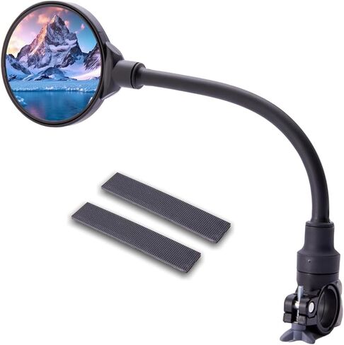 bike mirrors for ebike 1 Pc with L key, Anti-Glare Scratch Resistant HD Convex Glass with Adjustable & Rotatable Handlebar Mount, HD Rear View Mirror for Ebike, Scooter, and Motorcycle in Saudi Arabia
