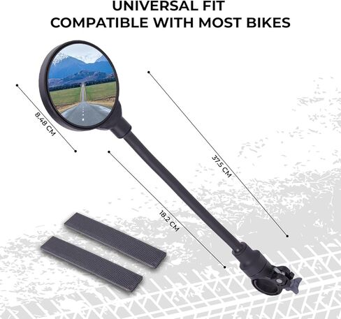 bike mirrors for ebike 1 Pc with L key, Anti-Glare Scratch Resistant HD Convex Glass with Adjustable & Rotatable Handlebar Mount, HD Rear View Mirror for Ebike, Scooter, and Motorcycle in Saudi Arabia