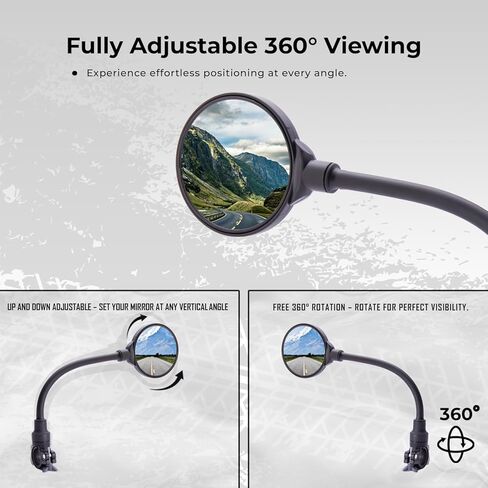 bike mirrors for ebike 1 Pc with L key, Anti-Glare Scratch Resistant HD Convex Glass with Adjustable & Rotatable Handlebar Mount, HD Rear View Mirror for Ebike, Scooter, and Motorcycle in Saudi Arabia
