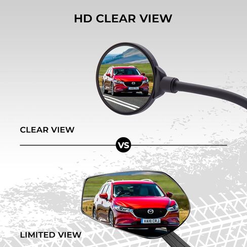 bike mirrors for ebike 1 Pc with L key, Anti-Glare Scratch Resistant HD Convex Glass with Adjustable & Rotatable Handlebar Mount, HD Rear View Mirror for Ebike, Scooter, and Motorcycle in Saudi Arabia