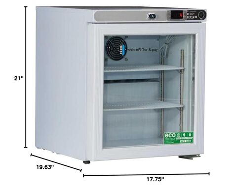 PH-ABT-HC-UCFS-0104G-LH Premier Pharmacy/Vaccine Undercounter Refrigerator, Freestanding, Left Hinged, Glass Door, 1 cu. ft. Capacity, White in Kuwait