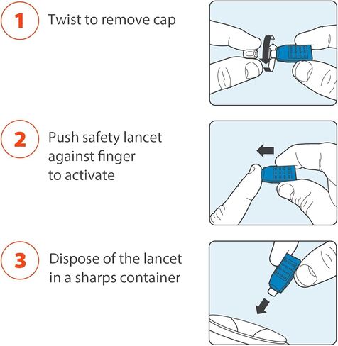 مشرط أمان Easy Touch 821241، منشط بالضغط، 21 جم × 2.4 مم (عبوة من 100 قطعة) in Kuwait
