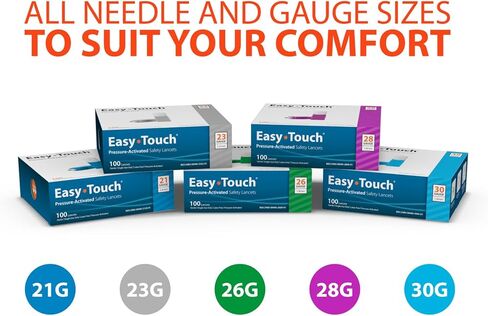 مشرط أمان Easy Touch 821241، منشط بالضغط، 21 جم × 2.4 مم (عبوة من 100 قطعة) in Kuwait