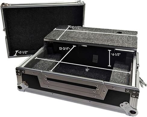 Harmony Cases HCDDJFLX4LT DJ Controller Case Compatible with DDJ-FLX4 with Smooth Glide Laptop Tray, Rolling Wheels, Adjustable Foam Padding, and Chrome Hardware for Superior Durability in Saudi Arabia