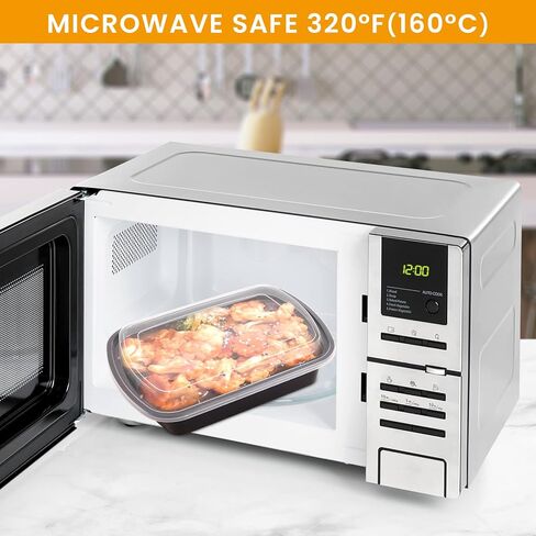 38oz Meal Prep Containers, Extra Large &Thick Food Storage Containers with Lids, Reusable Plastic,Disposable Bento Box,Stackable,Microwave/Freezer/Dishwasher Safe, BPA Free (30Pack) in Kuwait