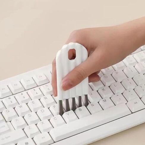 2pcs Flexible Gap Cleaning Brush - Bendable Crevice Tool for Cups, Keyboards & Appliances, 3.4" x 1.7" x 0.2" White in Saudi Arabia