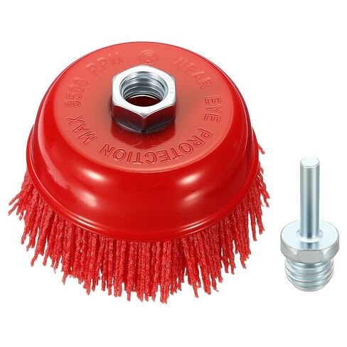 Wire Wheel Cup Brush Set for Grinder - 4 Pcs - Nylon Crimping Wire Wheel for Angle Grinder with 5/8"-11 Arbor - Good for Cleaning Rust Paint Abrasive (4" Dia.) in Saudi Arabia