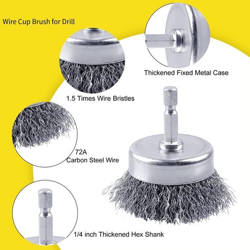 Steel Hexagonal Handle Electric Wire Brush Electric Drill Shank Wheel Cup Brushes Fast Polishing Rust Paint Removal Tool in Saudi Arabia