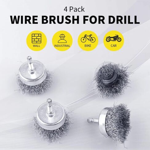 Steel Hexagonal Handle Electric Wire Brush Electric Drill Shank Wheel Cup Brushes Fast Polishing Rust Paint Removal Tool in Saudi Arabia