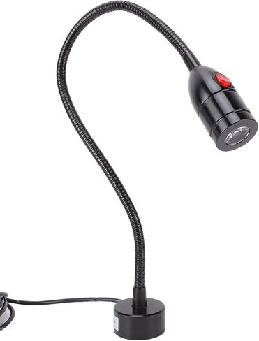 Magnetic Work Light, 3W LED Machine Light, 1000LM 6000K IP65 LED Work Lamp with Flexible Gooseneck & Magnetic Base, Ideal for Lathe, Sewing Machine & Industrial Lighting (US Plug) in Kuwait