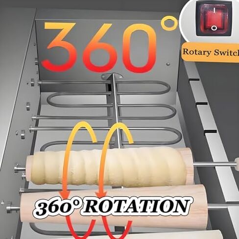 Commercial Electric Ice Cream Cone Oven Machine, Chimney Cake Maker with 4 Rollers, Adjustable Temperature, Perfect for Baking Delicious Bread Rolls and Cones. in Saudi Arabia