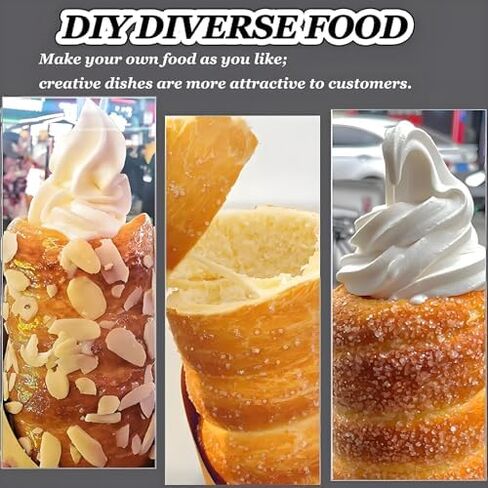 Commercial Electric Ice Cream Cone Oven Machine, Chimney Cake Maker with 4 Rollers, Adjustable Temperature, Perfect for Baking Delicious Bread Rolls and Cones. in Saudi Arabia