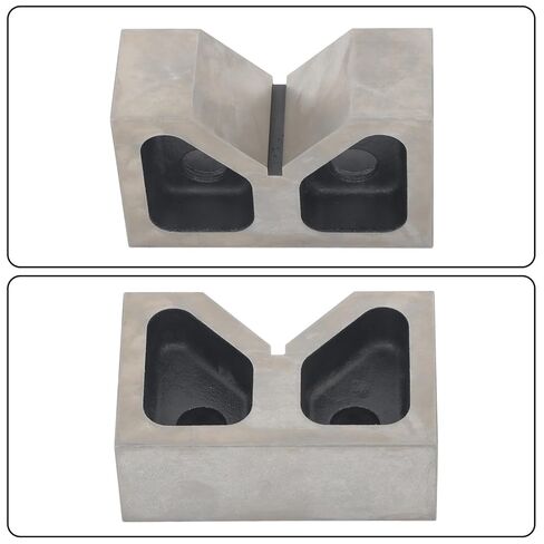 findmall Accuracy Ground 5" Cast Iron V-Blocks - Matched Pair for Machining and Inspection 5" x 3-1/8" x 2" - 90° V-Groove, Hardened in Kuwait