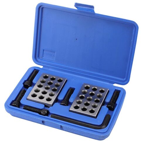 Pair of 1x2x3 Inch Blocks with 23 Holes, High-Precision Parallel Blocks Set for Equipment Calibration, Includes Mounting Screws, Wrench and Tool Case in Kuwait