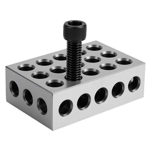 Pair of 1x2x3 Inch Blocks with 23 Holes, High-Precision Parallel Blocks Set for Equipment Calibration, Includes Mounting Screws, Wrench and Tool Case in Kuwait
