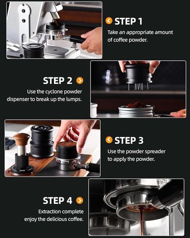 Bincoo 58MM Espresso Stirrer Distribution Tool,Rotate Espresso Needle Stirrer with Base,Aluminium Coffee Stirring Needle for Home Office (Black 58mm) in Saudi Arabia