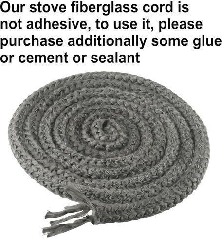 Black Fiberglass Rope Seal Wood Stove for Door Gasket, 8mm x 300cm 12mm x 2m, Pellet Stoves, Fireplaces, Chimneys in Saudi Arabia