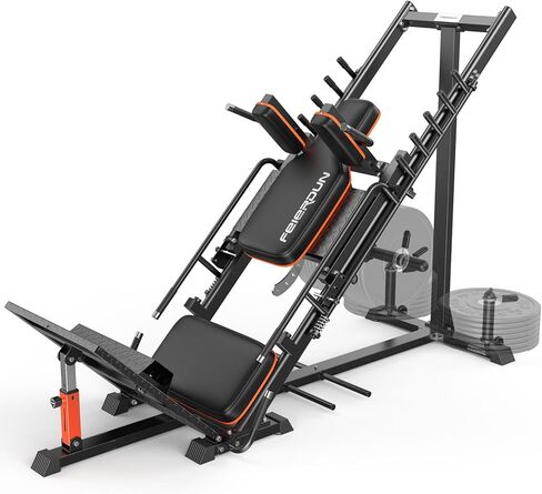 FEIERDUN 3‑in‑1 Leg Press Hack Squat Machine with Ultra-Quiet Pulley System – Adjustable Leg Press Machine for Home Gym with Stretch Board & Full Range of Motion in Kuwait