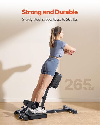 VEVOR Sissy Squat Machine, Multi-Function Deep Sissy Squat Bench for Leg Muscle Training, Easy Setup & Foldable Core Waistline & Glute Workout Equipment, Leg Exercise Machine for Home Gym, Black in Saudi Arabia