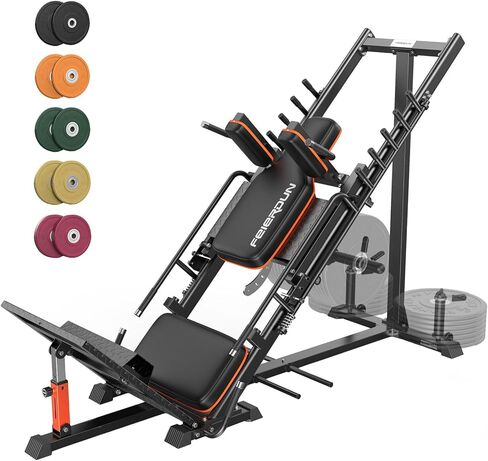 FEIERDUN 3‑in‑1 Leg Press Hack Squat Machine with Ultra-Quiet Pulley System – Adjustable Leg Press Machine for Home Gym with Stretch Board & Full Range of Motion in Saudi Arabia