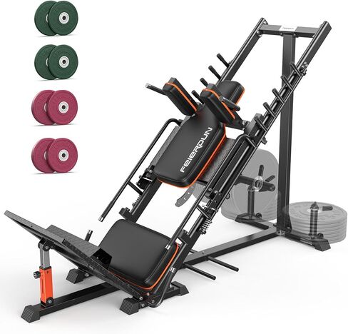 FEIERDUN 3‑in‑1 Leg Press Hack Squat Machine with Ultra-Quiet Pulley System – Adjustable Leg Press Machine for Home Gym with Stretch Board & Full Range of Motion in Saudi Arabia
